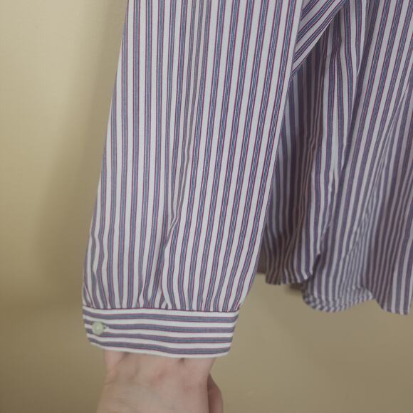 LOFT Striped Long Sleeve V-neck Blouse Size 20 - Picture 4 of 9